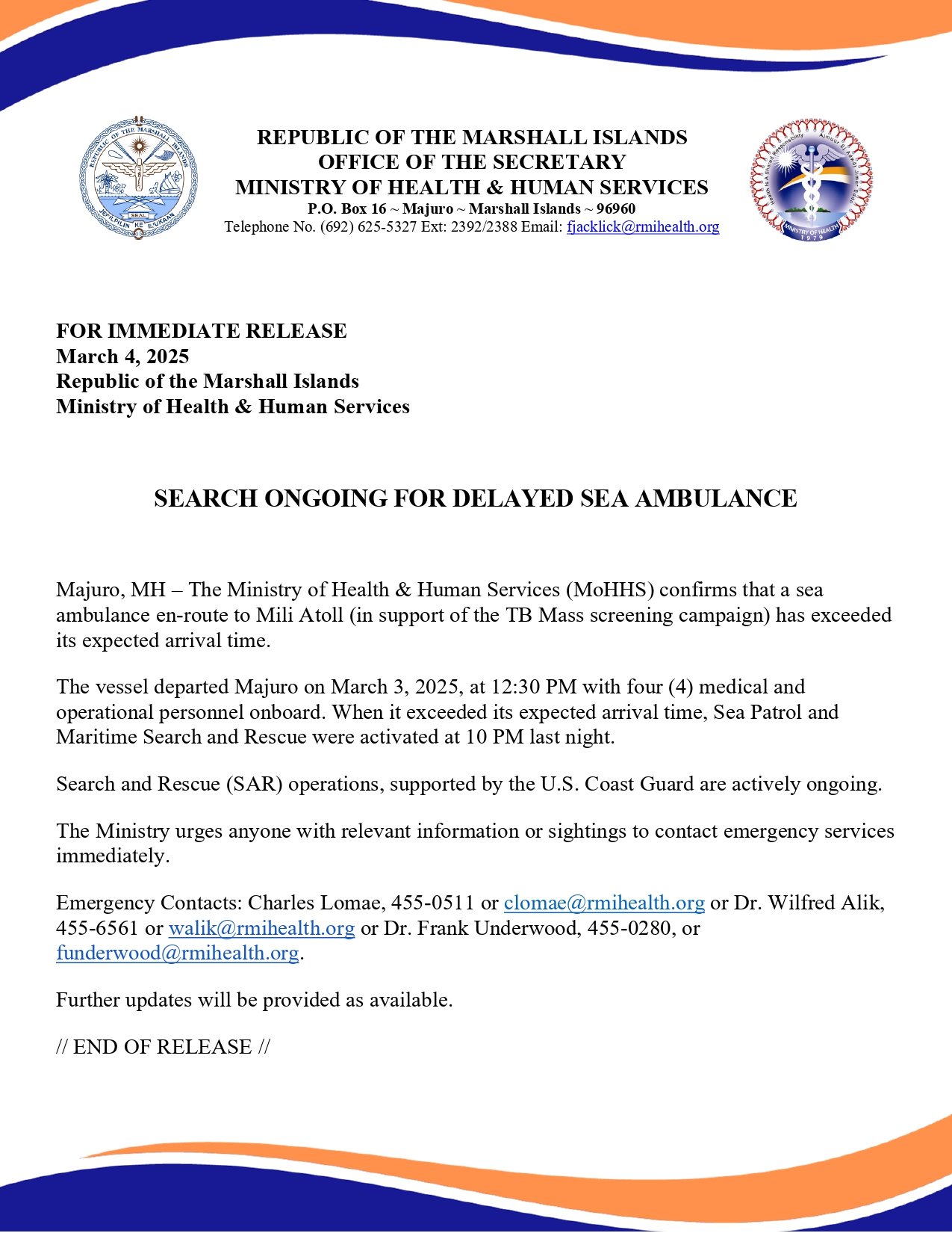 Sea Ambulance Press Release page 0001 1